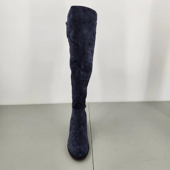 Lucky Brand Calypso Boot Over The Knee Blue Oiled Suede Women’s 6M Wide Calf - Picture 10 of 16